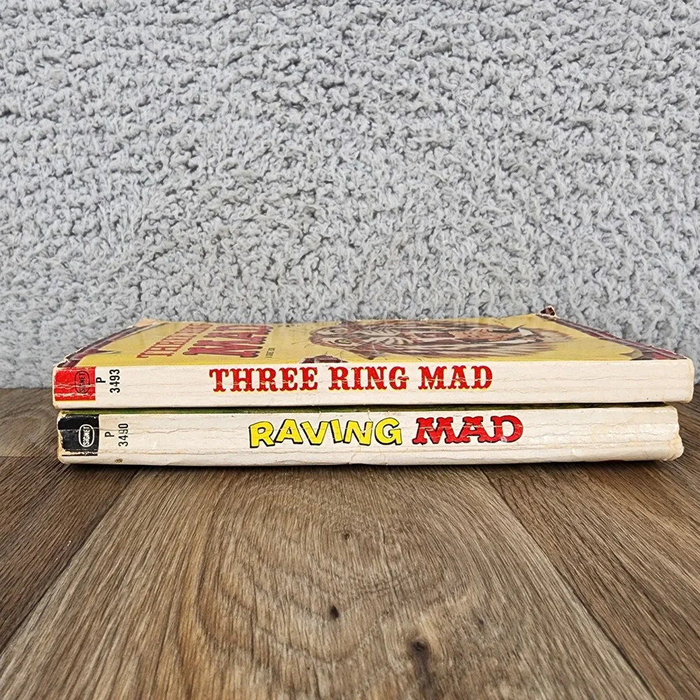 Vintage MAD Magazine Paperback Book Lot Raving MAD Three Ring MAD Signet 1960s